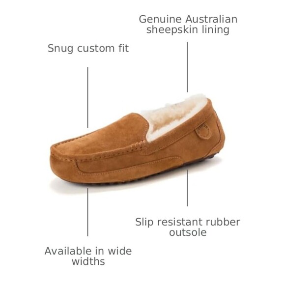 Fireside Dearfoams Men Hobart Shearling Closed Back Slipper Chestnut Sz11 Mrp110 main image 7